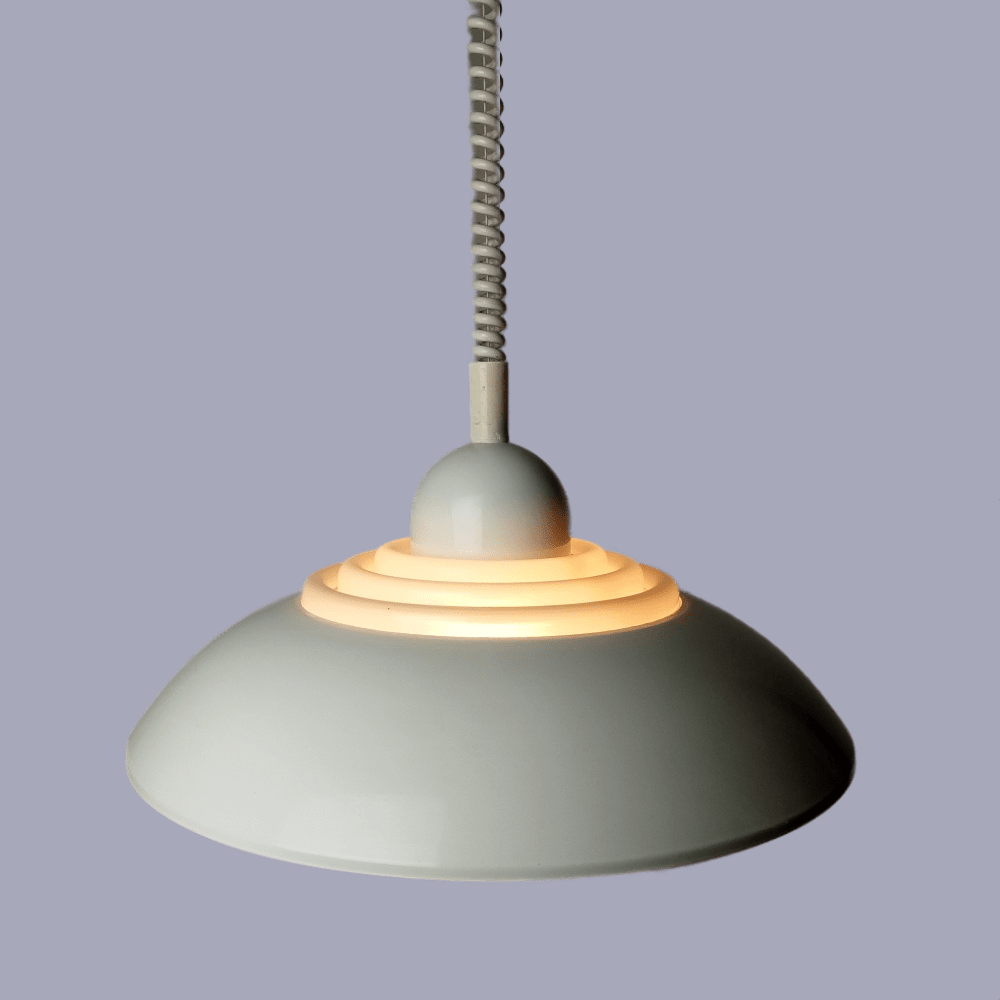 limiet Maladroit boog Witte vintage hanglamp - trekpendel - DeVindplaats