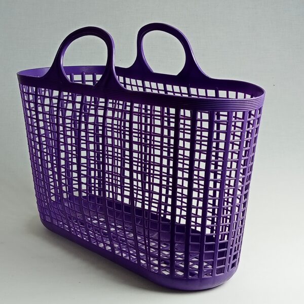 plastic paarse boodschappentas
