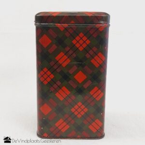 Antiek koffieblik met Schotse ruit