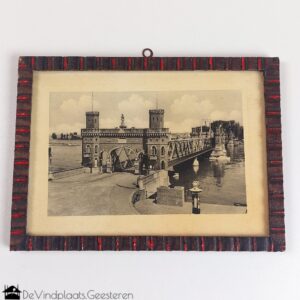 Antieke fotogravure Kampen Ijsselbrug