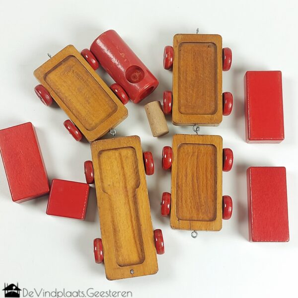 Vintage houten trektrein - Afbeelding 3