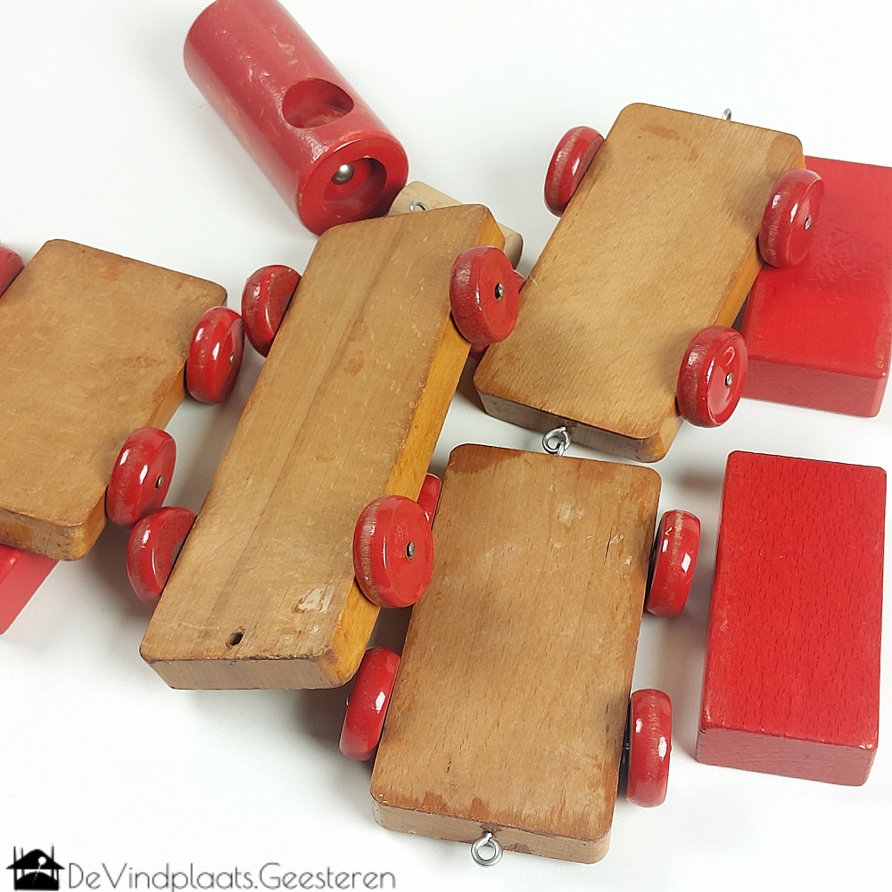 Vintage houten trektrein - Afbeelding 4