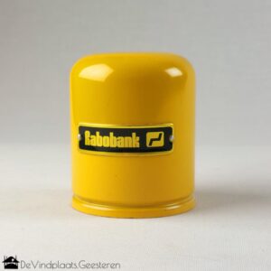 Vintage gele Rabobank spaarpot
